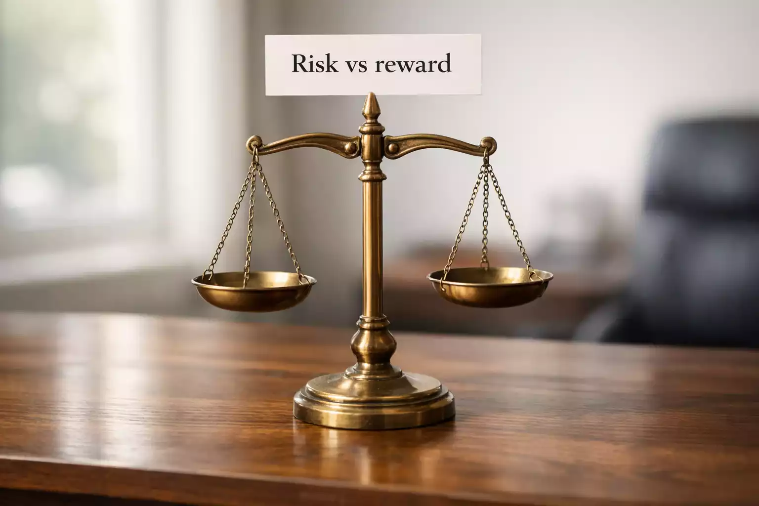 Balance scale representing betting risk and reward